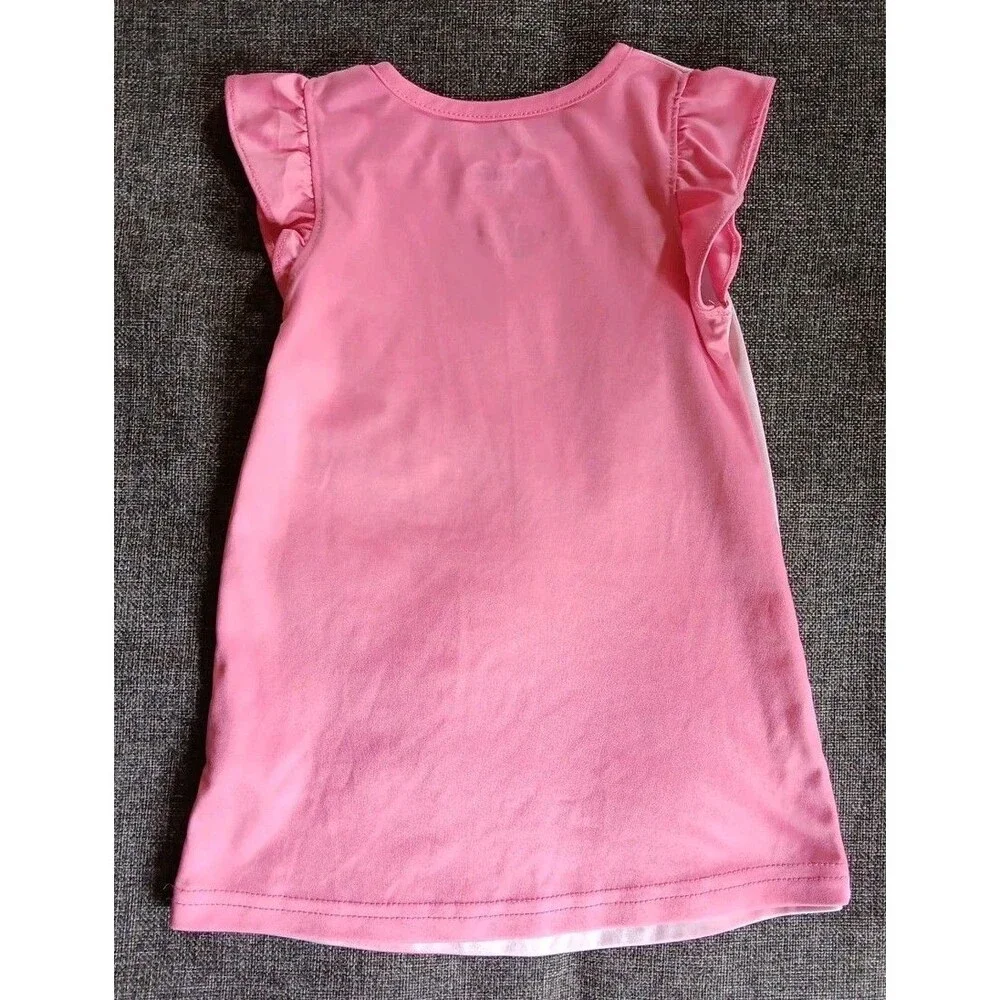 Shirt 2t Girls Disney Pink Night Gown pajama Minnie Mouse sleeveless ruffles